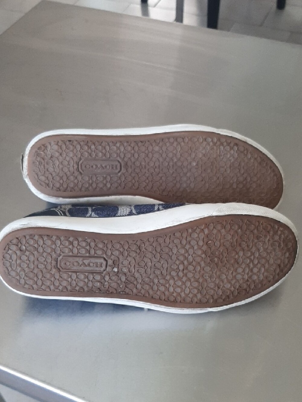 Coach🌟Navy Signature Canvas Lace-Up Sneakers Sz 8 - Picture 8 of 11